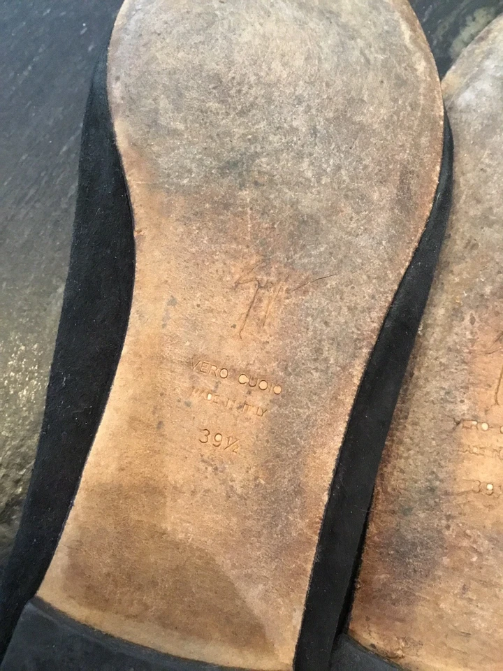 Authentique Ballerines Daim Noir Giuseppe Zanotti 39,5  - Photo 4/4