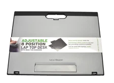 Mind Reader Adjustable 8 Position Laptop Desk w Built In Cushions Gray/Black