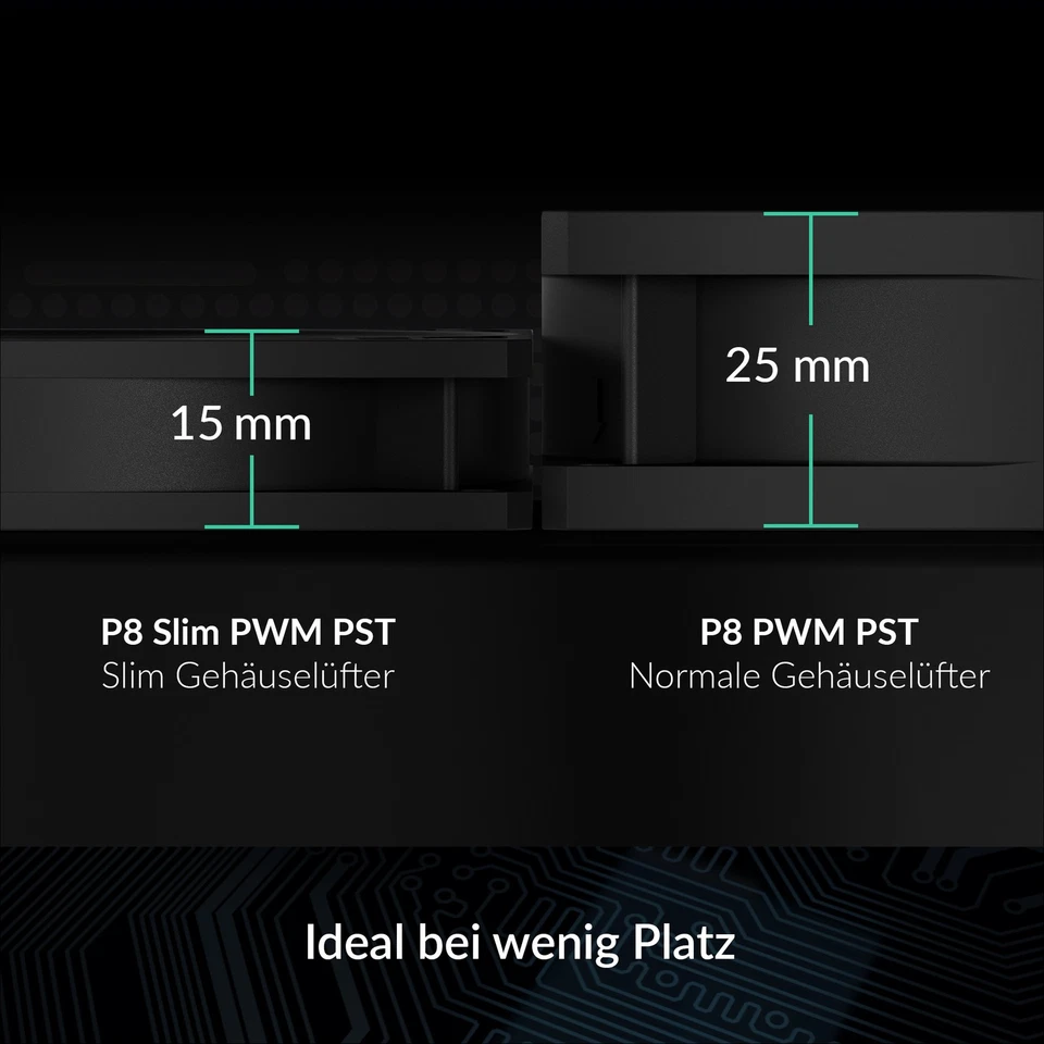 ARCTIC P8 Slim PWM PST 80 mm Gehäuselüfter Case Fan besonders schmal 300–3000rpm - Bild 2 von 4