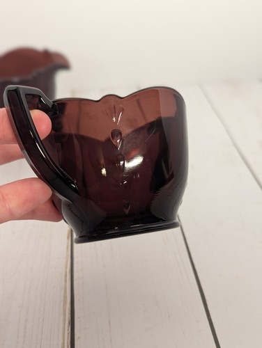 Vintage Paden City Crows Foot Amethyst Purple Open Sugar And Creamer Set - Picture 6 of 7
