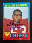 Willie Lanier Autographed  1971 Topps Football ROOKIE Card #114 KC Chiefs HOF