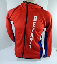 2019-20 Detroit Pistons Tim Frazier #12 Game Issued Red ZipUp Jacket City Ed 86