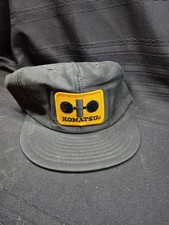 Vintage Komatsu Snapback Patch Mesh Truckers Hat Old School!