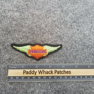 Vintage Kawasaki Patch Wings Motorcycle 70s 80s AD3b