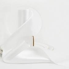White Satin Ribbon 4 inch Wide Double Faced Polyester Large Ribbon for Chair ...