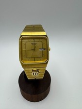 Vintage Seiko SQ Quartz 5Y23-5099 Railroad Approved Gold-Tone Analog Watch Men's