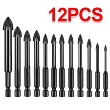 12Pc Dry Diamond Drill Bits For Granite Tile-Glass Porcelain Marble Ceramic Set
