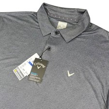 NEW Callaway Opti Dri Mens Golf Polo Shirt XL Gray Print Performance Stretch UPF