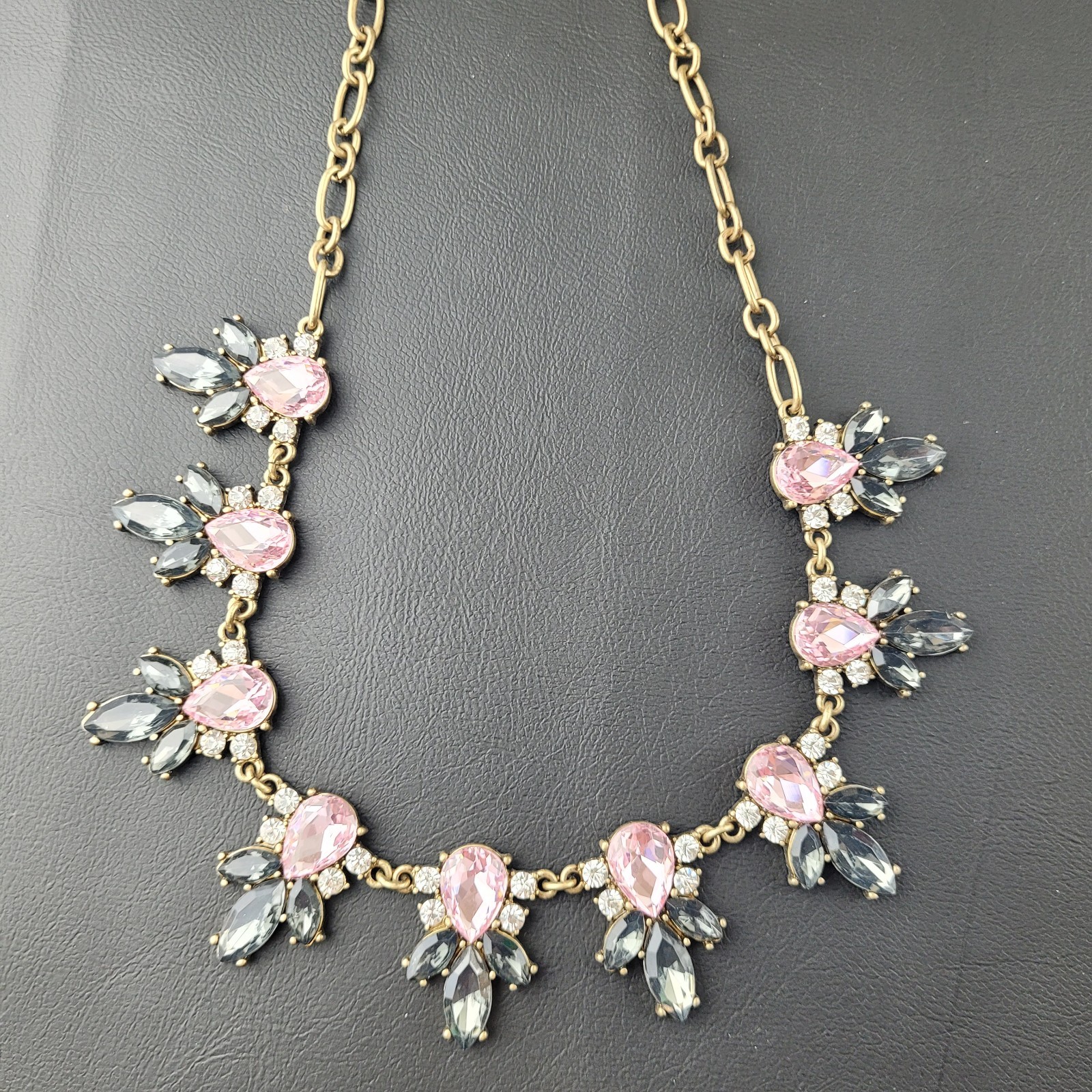 J. Crew Rhinestone Cluster Statement Necklace Pin… - image 2