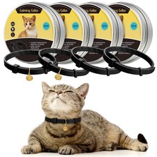 4 Pcs Cat Calming Collar Adjustable Pheromones Scent Relaxing Cat Collar with...