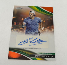 2025 Topps Chrome Tennis Orange Refractor Auto Francisco Cerundolo SSP # 25