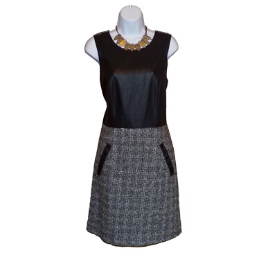 NWT Banana Republic Faux Leather & Tweed Dress - Sz 10 - | eBay NWT Banana Republic Faux Leather & Tweed Dress - Sz 10 - | eBay