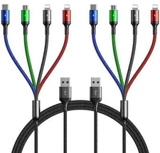 Multi Charging Cable, [10ft 2Pack] Fast Multi Charger Cable Braided 4 in 1 Mu...