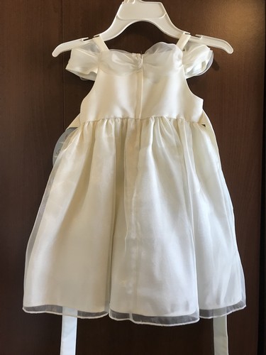 NWT Girls White Dress By American Princess 2T Tulle Lavender Flower Bows Holiday - Picture 5 of 8