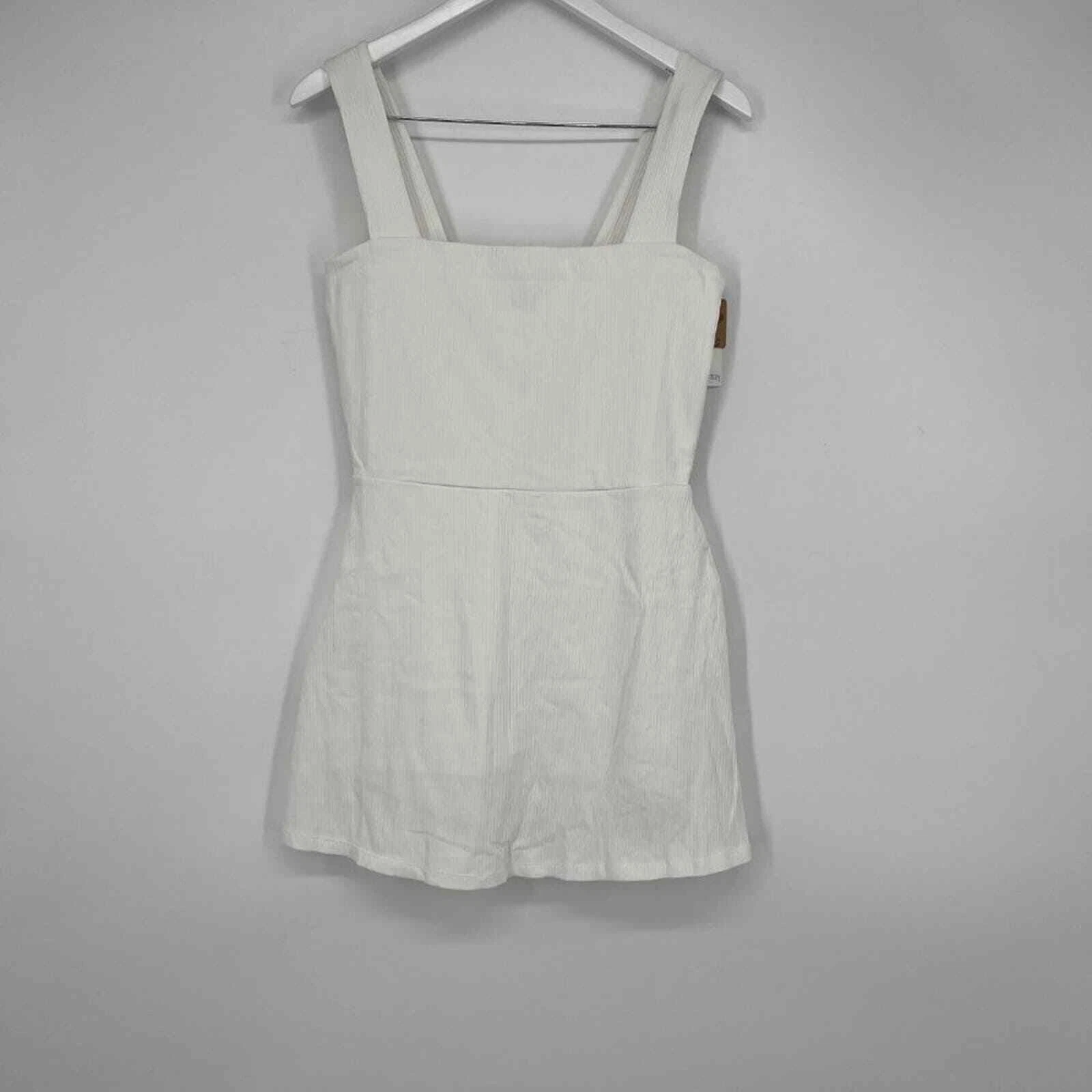 UNDERCOVER Abito donna Victoria's Secret ROSA costina scollo quadrato attivo bianco taglia large nuovo con etichetta