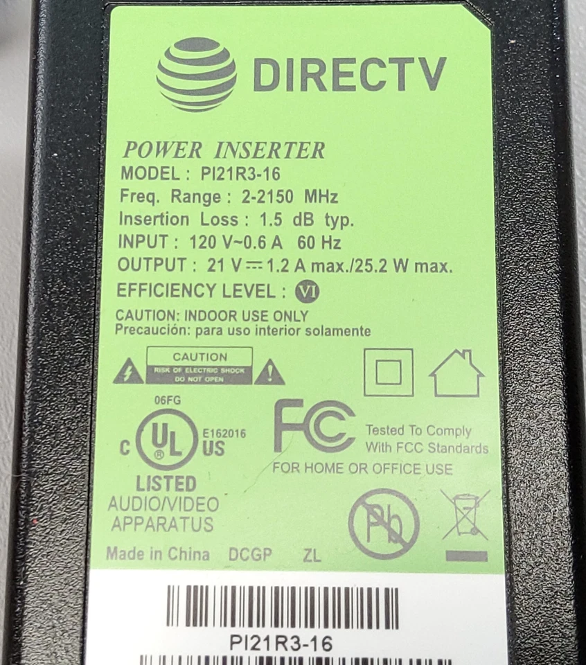 NEW DIRECTV SWIM Power Inserter PI21R3-16 120V .6A 60Hz 21V 1.2A 25.2W  QTY=10 - Image 3 of 4