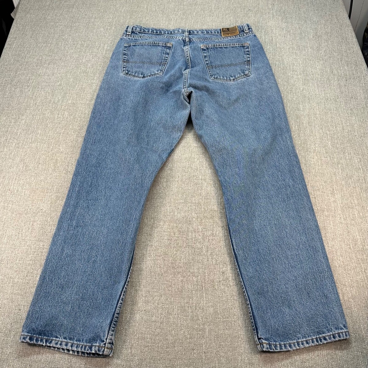Vintage Polo Jeans Ralph Lauren Mens 36x30 Blue Baggy