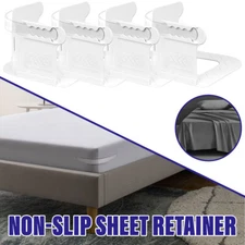 4X Lock Sheet Holder Keep Sheet Tight Heavy Duty Bed Sheet Holder Corner Fitted.