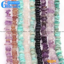 Assorted Stones 3-5x10-12mm Freeform Rondelle Potato Disc Beads Free Shipping