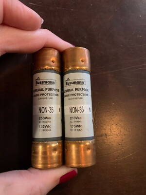 FUSES basic protect class K5 Lot x2pcs NON-35 250Vac 125Vdc Cooper Bussmann New!