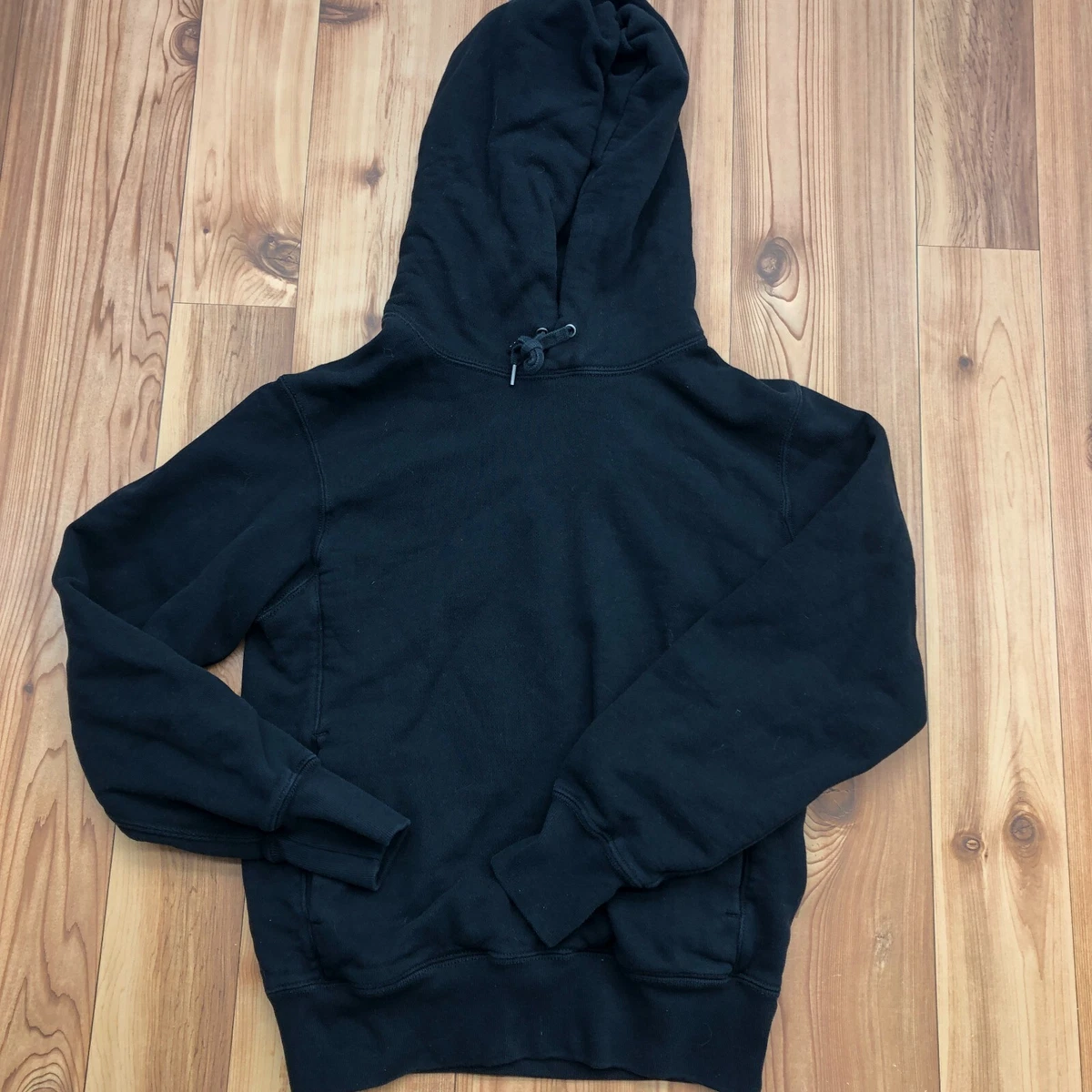 Unique Black Solid Plain Hoodie Pocket Pullover Sweatshirt Adult