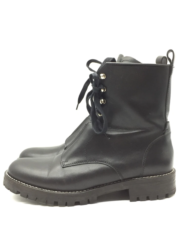 HUGO BOSS Botas De Cuero Negro Para Mujeres T.39 US.7 UK.5,5 - Imagen 2 de 4