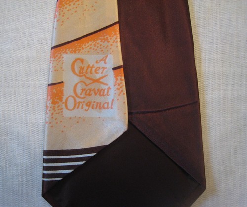 Vintage 1940s-50s Cutter Cravat Original Abstract Design Tie - Picture 3 of 3