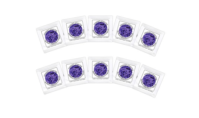 Yogurt Starter Cultures for Balkan Style Plain Yogurt - pack of 10 sachets	 Use with all yoghurt-making appliancesContains live active bacteria like \'\'Lactobacillus delbrueckii subsp. Bulgaricus\'\' and \'\'Streptococcus thermophilus\'\'One sachet is enough to make 1 quart of plain yogurt and re-cultured afterSuitable for vegetarians (0700425220242)