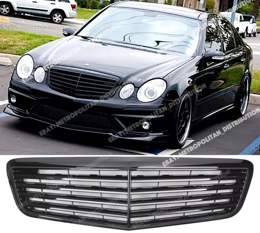 VIP style Mercedes w211 E class facelift 2006+ Grille Gloss Black series  AMG E63