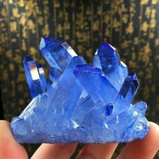 Rare Natural Blue Crystal Quartz Cluster Stone Mineral Healing Specimen Gifts