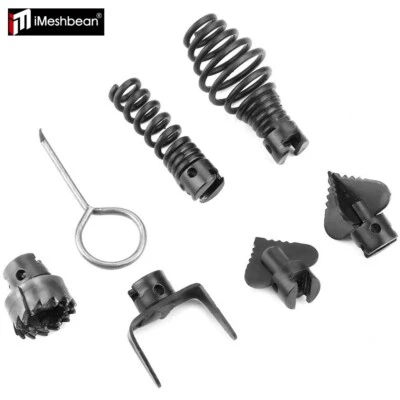 IMESHBEAN 7-Piece Cutter Set Drain Cleaner Plumbing Snake Tool Cable Auger Clog Sewer Pipe