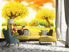 3D Gingko Leaf R11231 Wallpaper Wall Mural Self-adhesive Removable Luna
