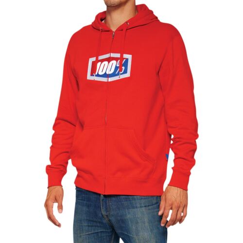 100% Official Fleece Zip-Up Hoodie - Red - XL 20032-00018 - Picture 1 of 4