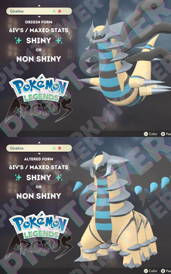 Alpha Shiny Giratina Both Forms Pokemon Legends: Arceus 