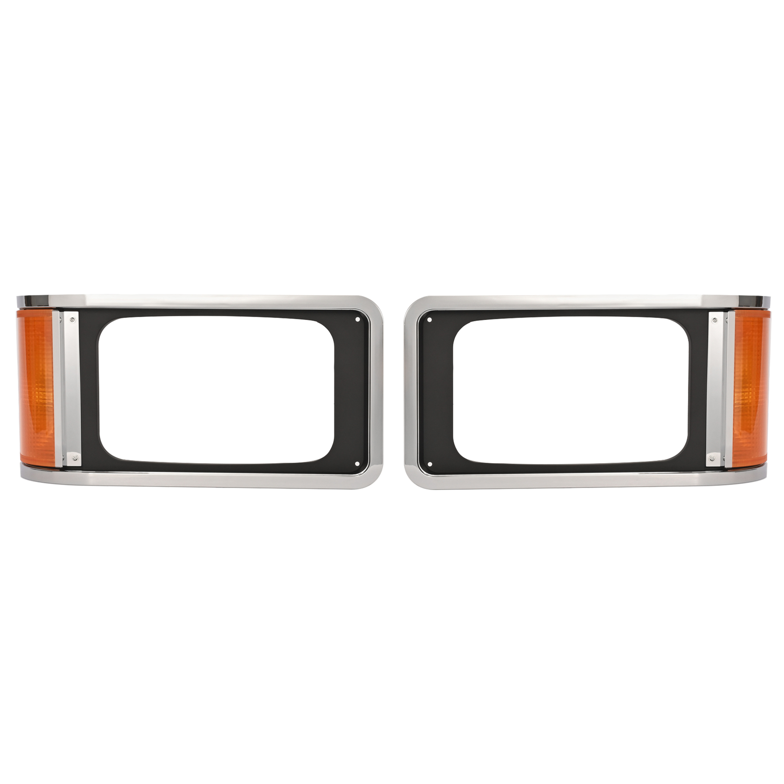 Amber Halogen Headlight Bezels W/bulbs  For Mack CH613 SFA Hood Truck 1990-2017