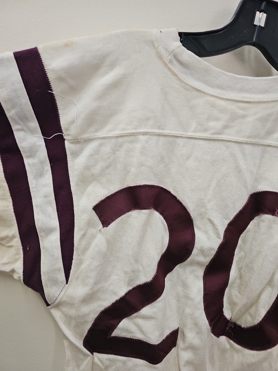 Vintage 40s 50s Champion Knitwear Football Jersey White Red