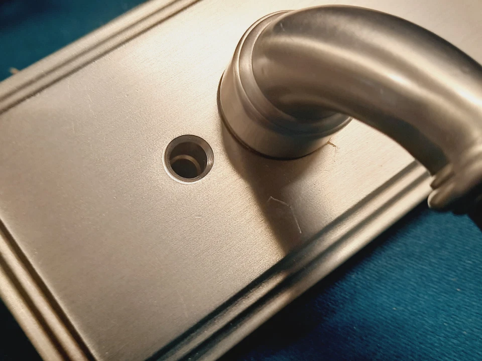 Grandeur 851260 Carre Latón Sólido Juego de Pasaje para Zurdos Níquel Satinado *LEER* Foto 4 de 4