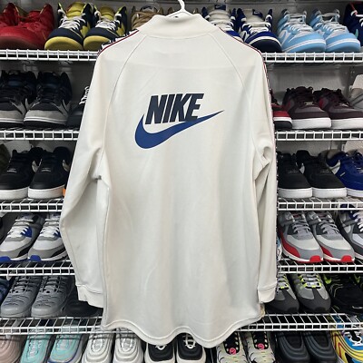 Vtg 2000s NIKE Mens Sportswear Taped Poly Track Zip-Up Jacket