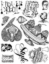 Unmounted Rubber Stamp Plate, Unmounted/Uncut Pink Rubber Stamps