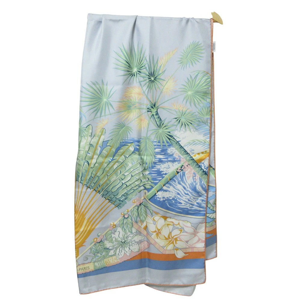 Hermes Aloha Rectangular Silk Scarf Large Stole L… - image 4