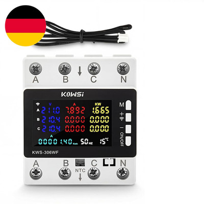 3-Phasen Wifi Stromzähler, 10-In-1 Smart Energy Monitor Mit Tuya App, Digitaler