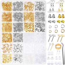 Earring Making Kit with Earring Hooks Findings, Earring Backs Posts, Jump Rings