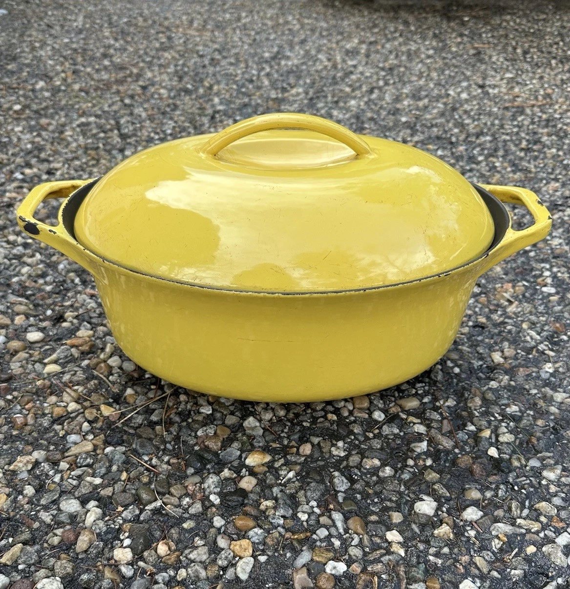 Vtg Waterford Colorcast Ireland Yellow 5qt Oval Dutch Oven