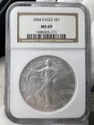 2004-P $1 American Eagle 1 oz Silver NGC MS69 Coin