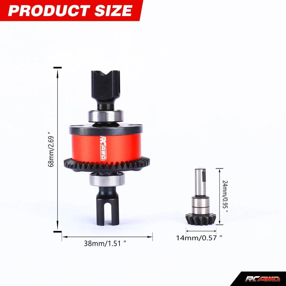 Juego de Diff 45T Diff Gear 14T Engranaje de Entrada para Arrma Kraton Typhon Mojave 6S Actualizaciones Foto 2 de 4