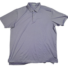 Mens Peter Millar Summer Comfort Golf Polo Shirt Purple Striped Size 2XL