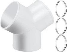Enenes Duct Connector, 3 Way Duct Splitter for Exhaust Fan Dryer Vent Hose, 4 In
