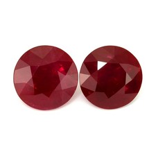 Burma (Myanmar) Round Red Ruby Pair 8.16CT