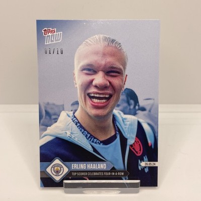 #01/10 2023-24 Topps Now Erling Haaland #006 Top Scorer Celebrates 4 In A Row