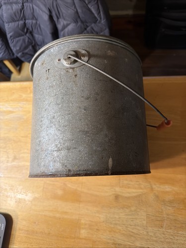 Secchio Minnow Galleggiante Vintage Maumee 10 QT Zincato, Secchi Interni ed Esterni - Foto 8 di 8